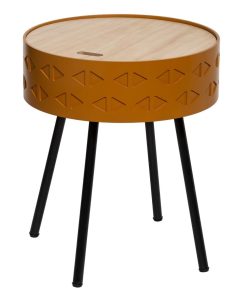 Table de chevet moutarde pied noir