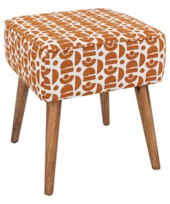 Tabouret art déco orange