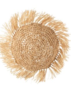 COUSSIN ROND ROTIN RAPHIA NATUREL