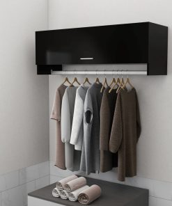 Penderie en bois noir + rangement 100×35 (MARKETPLACE)