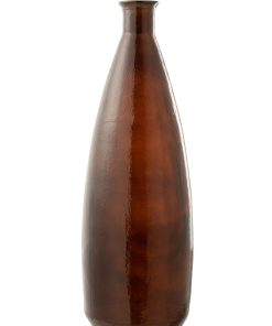 VASE OVALE VERRE MARRON