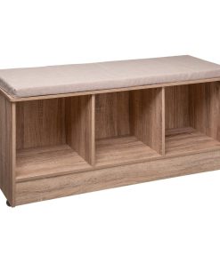 Banc et Rangement en aspect Bois naturel