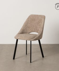 Chaise de table tissu beige chenille Glady Ixia – 612645