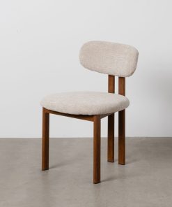 Chaise design beige pied aspect bois Lina Ixia