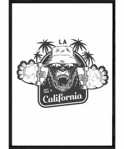 Tableau Animal avec cadre noir POP – Taille 23×32