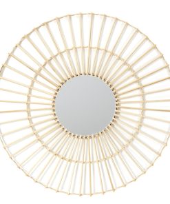 Miroir en rotin rond D75
