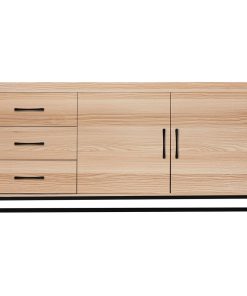 Buffet en bois clair 3 tiroirs + 2 portes