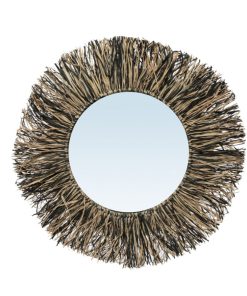 Le Miroir Raffia Fringe – Naturel Noir – M