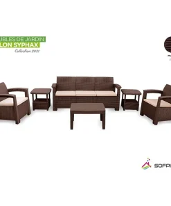Salon de jardin SYPHAX 5 places Marron