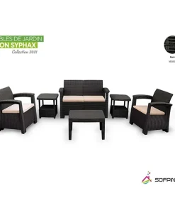 Salon de jardin SYPHAX 4 places Noir