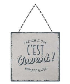 Plaque en métal murale 20×20 gris