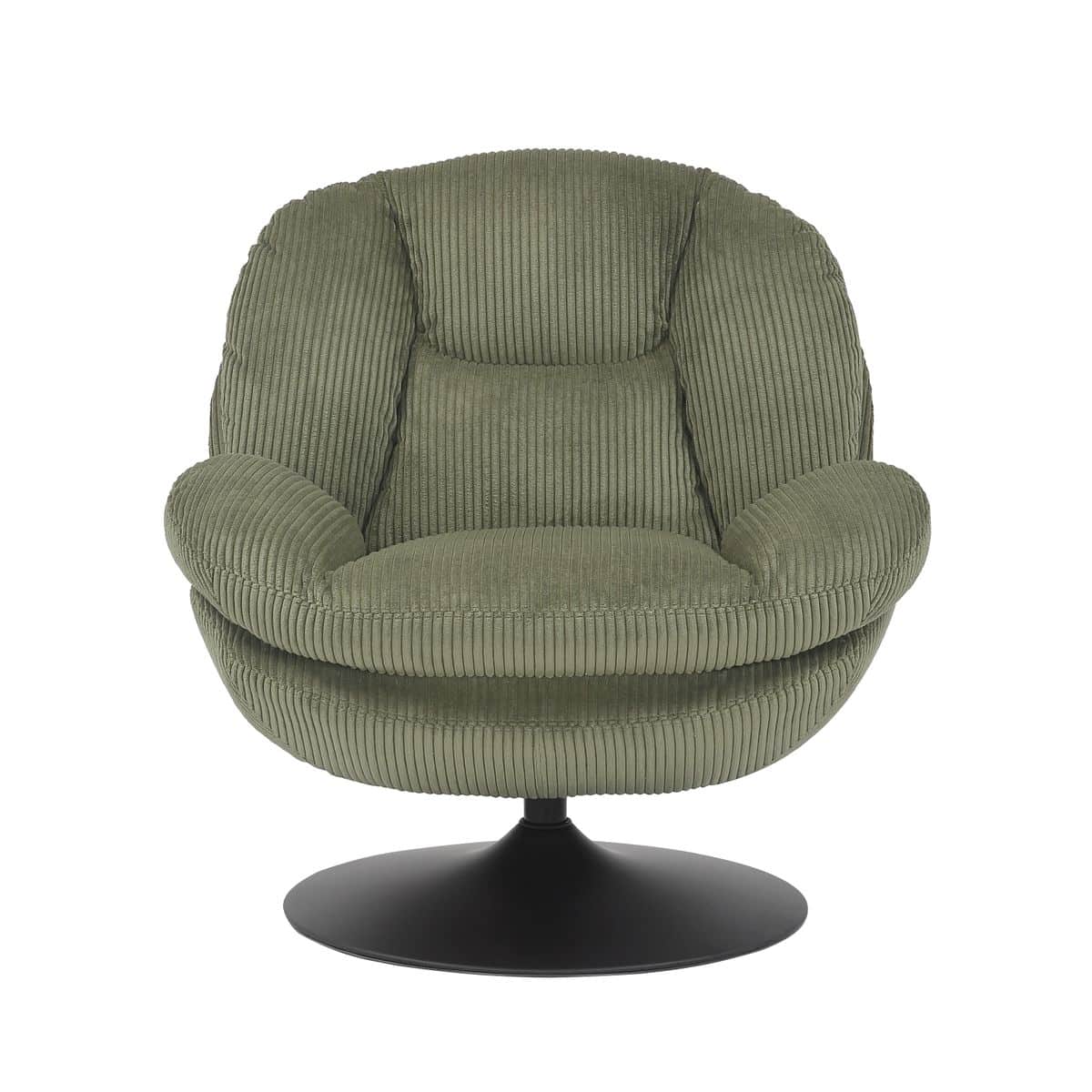 Fauteuil pivotant velours côtelé vert TOPI Zago – Image 2