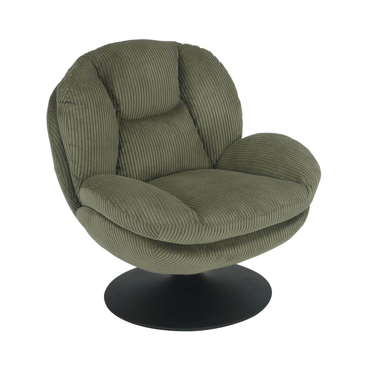Fauteuil pivotant velours côtelé vert TOPI Zago – Image 4